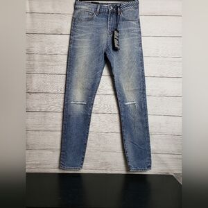 NWT Mavi Lucy High Rise Super Skinny Distressed Light Denim‎ Jeans Womens 27